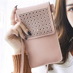 Small Women Handbag Transparent Phone Bag PU Leather Messenger Bags