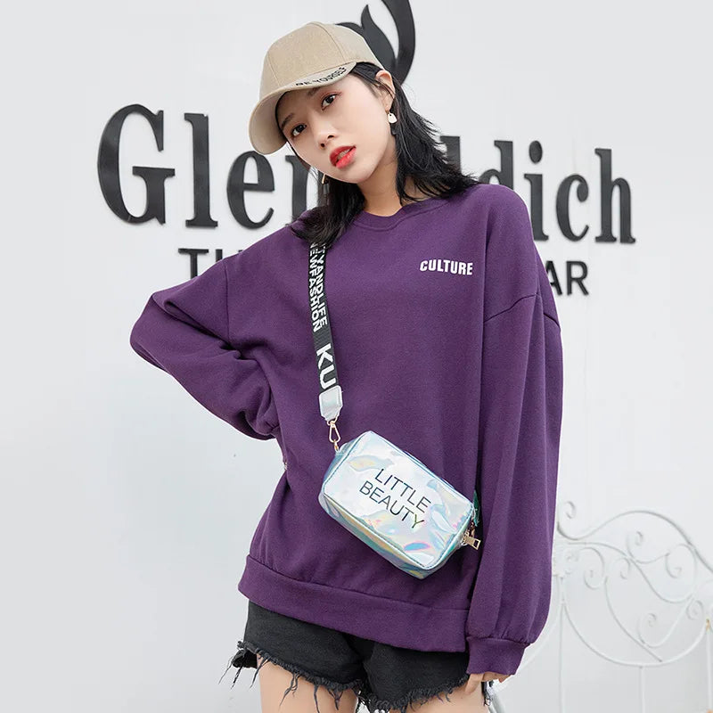 Small Women Laser Crossbody Bag PVC Jelly Small Tote Mess