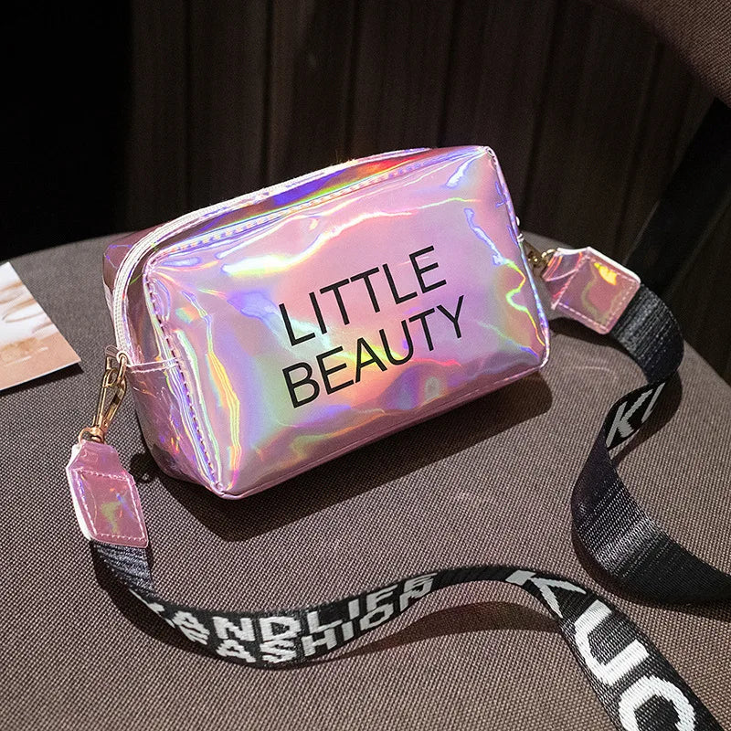 Small Women Laser Crossbody Messenger Shoulder Bag PVC Jelly Small Tote