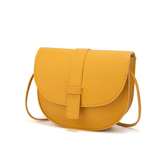 Small Women Purse Shell Shoulder Messenger Bag Solid Yellow Crossbody Bag