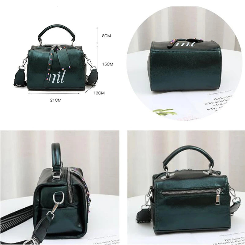 Small Women Shoulder Bag PU Leather Handbag Top Handle Barrel Satchel Crossbody