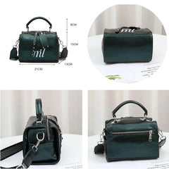 Small Women Shoulder Bag PU Leather Handbag Top Handle Barrel Satchel Crossbody