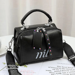 Small Women Shoulder Bag PU Leather Handbag Top Handle Barrel Satchel Crossbody