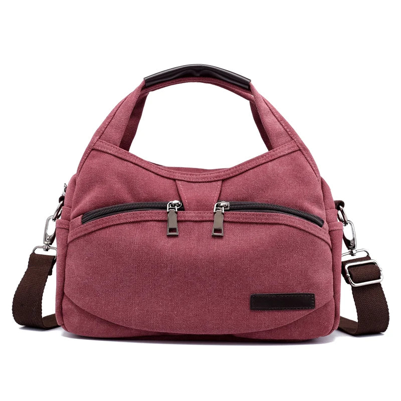 Solid Women Tote Bag Canvas Shoulder Handbag