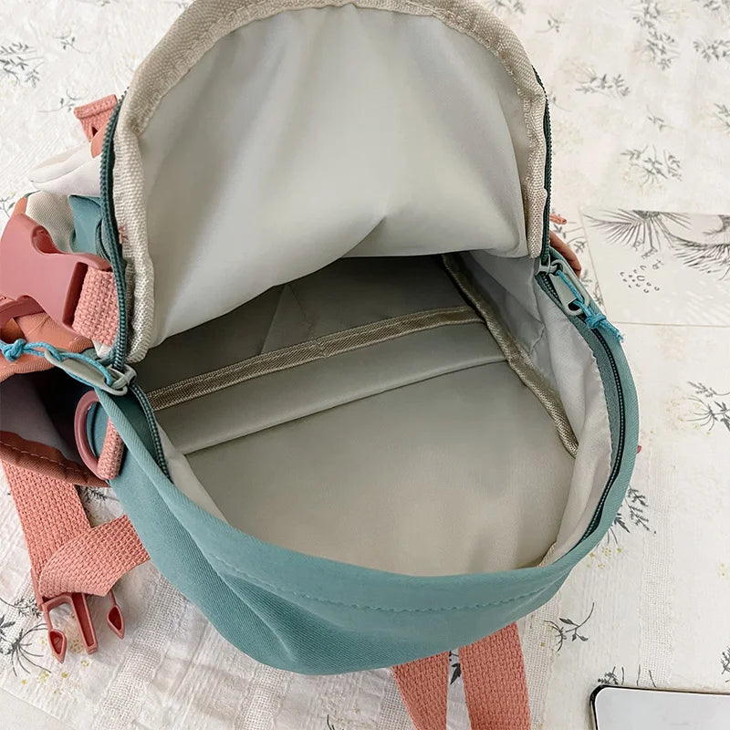 Mini Girls' School Backpack Waterproof Nylon Fabric Casual Girl Schoolbag