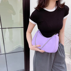 Small Women's Bag Nylon Handbag Chain Shoulder Shopper Multicolor
