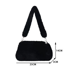 Plush Animal Print Faux Fur Shopper Purse Handbag