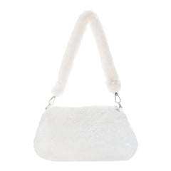 Plush Animal Print Faux Fur Shopper Purse Handbag