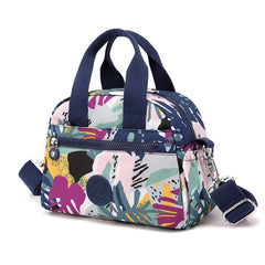Small Women's Crossbody Bag Nylon Flower Print Shoulder Messenger Handbags