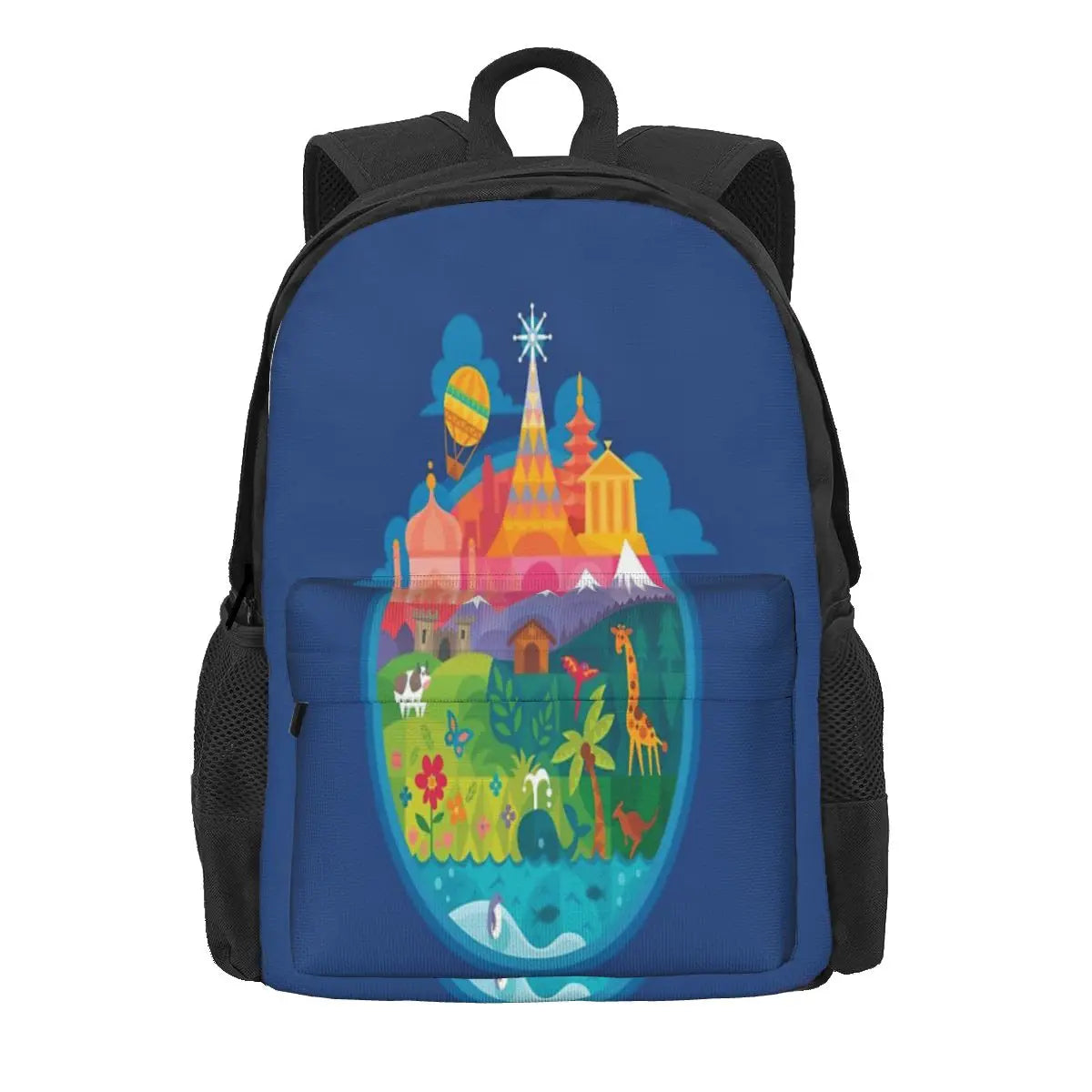 Vintage Small World Backpacks for Men and Women