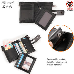 Small Zipper Leather Men Wallet Pocket Male Short Wallets