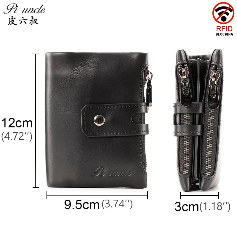 Small Zipper Leather Men Wallet Pocket Male Short Wallets