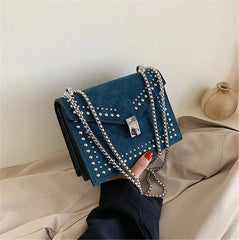 Rivet Chain Bag Shoulder Messenger Small Square Bag