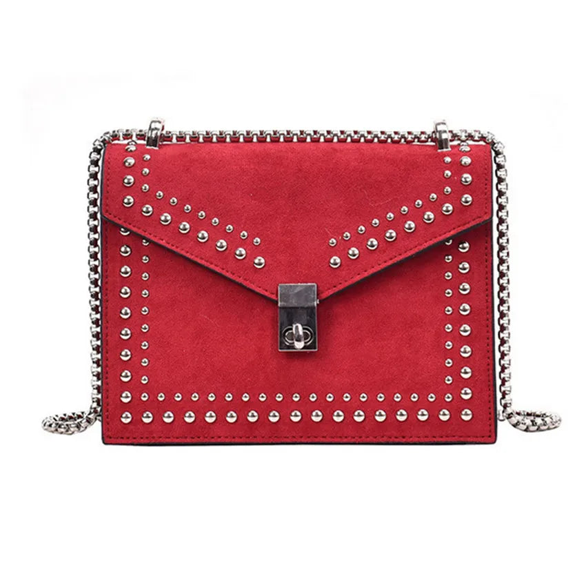 Rivet Chain Bag Shoulder Messenger Small Square Bag