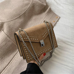Rivet Chain Bag Shoulder Messenger Small Square Bag