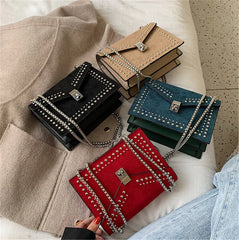Rivet Chain Bag Shoulder Messenger Small Square Bag