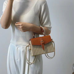 Straw Box Mini Messenger Bag Women Casual Niche Handbag