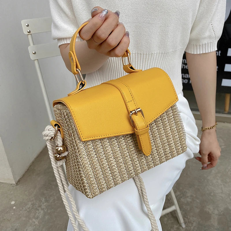 Straw Box Mini Messenger Bag Women Casual Niche Handbag