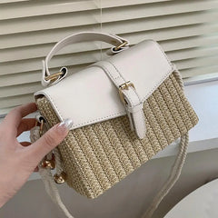 Straw Box Mini Messenger Bag Women Casual Niche Handbag