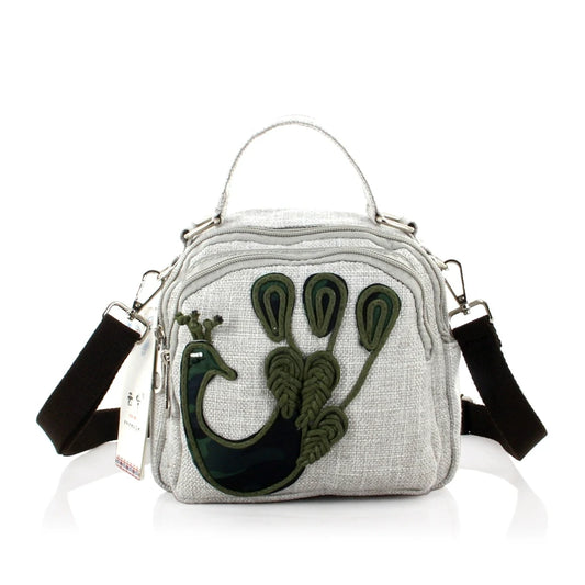 Oblique Cross Bag Wax Thread Woven Shoulder Bag
