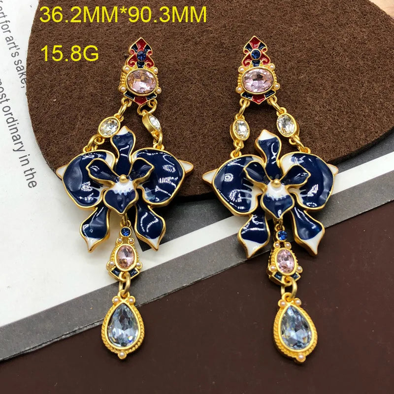 Sweet Glazed Flower Earrings & Pendant Set