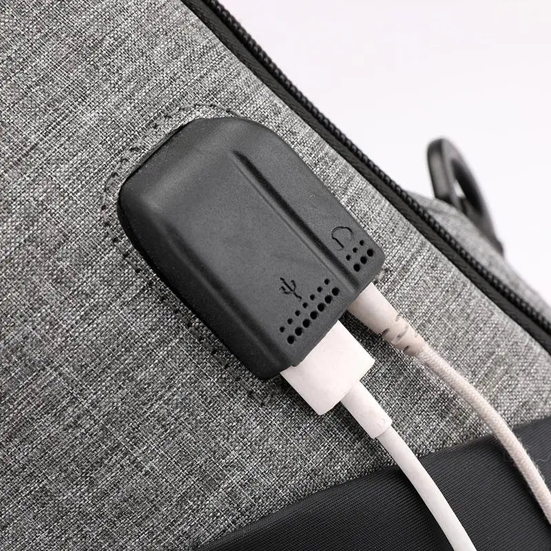 Men Messenger Bag USB Charge Waterproof Sling Chest Crossbody Bags