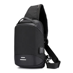 Men Messenger Bag USB Charge Waterproof Sling Chest Crossbody Bags