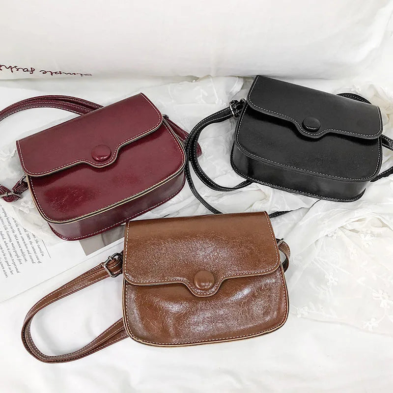 Small Vintage PU Leather Crossbody Handbag FTB074