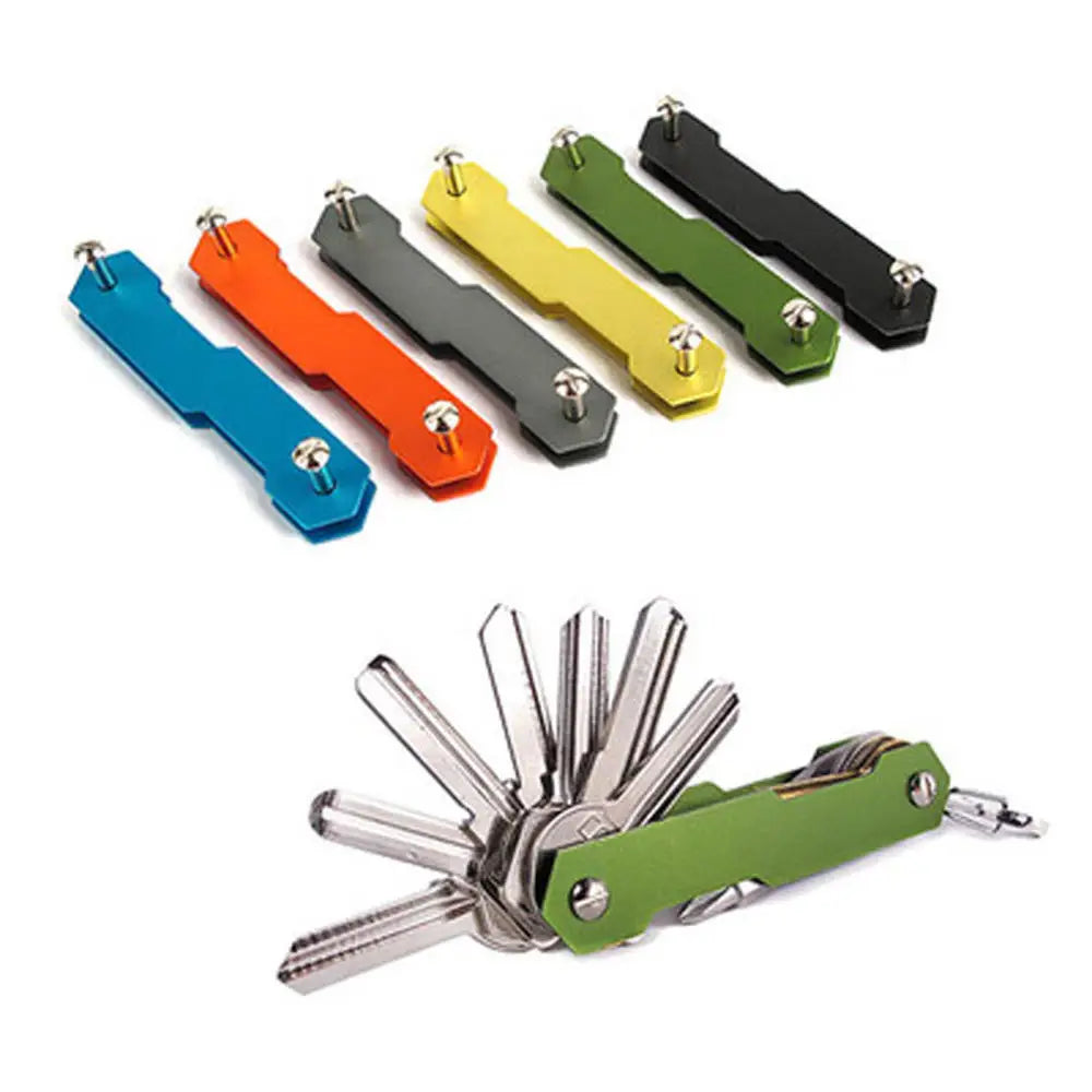 Compact Key Organizer Holder Pouch Bag Keychain Case Aluminum Wallet