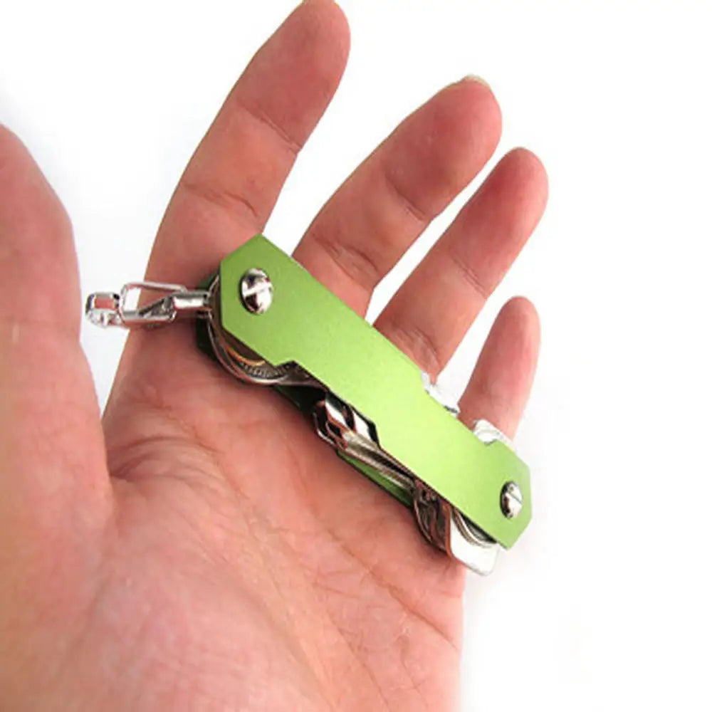 Compact Key Organizer Holder Pouch Bag Keychain Case Aluminum Wallet