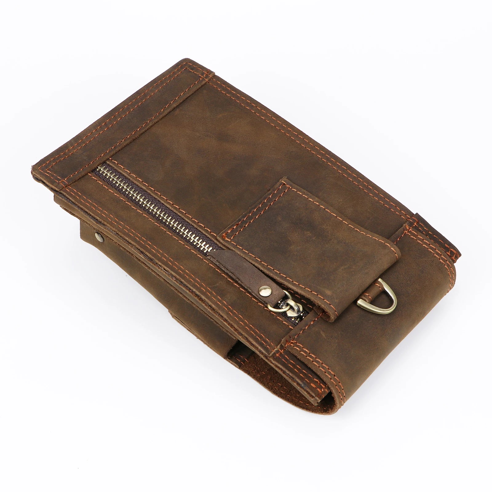 Smart King Waist Packs for Men Crazy Horse Leather Man Belt Bag