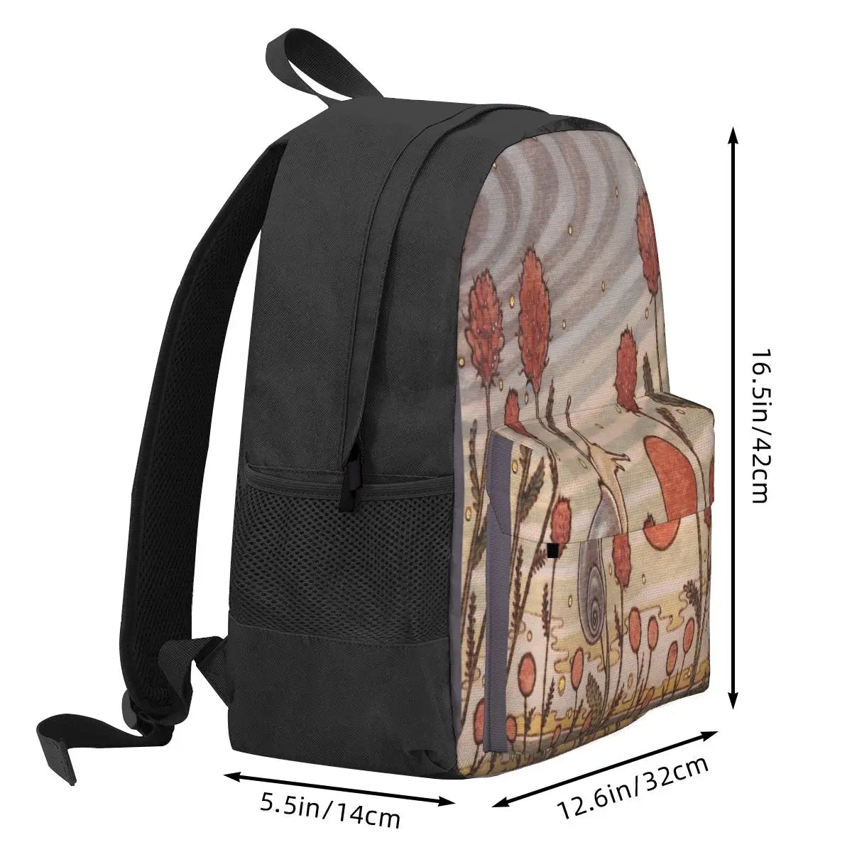 Snail In The Flowers Backpacks Men's and Women's Backpack