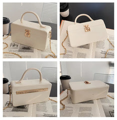 Snake Handle Evening Bags Chains Crossbody Purses Box Clutch Bag Women Party Dre