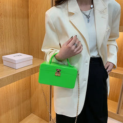 Snake Handle Evening Bags Chains Crossbody Purses Box Clutch Bag Women Party Dre