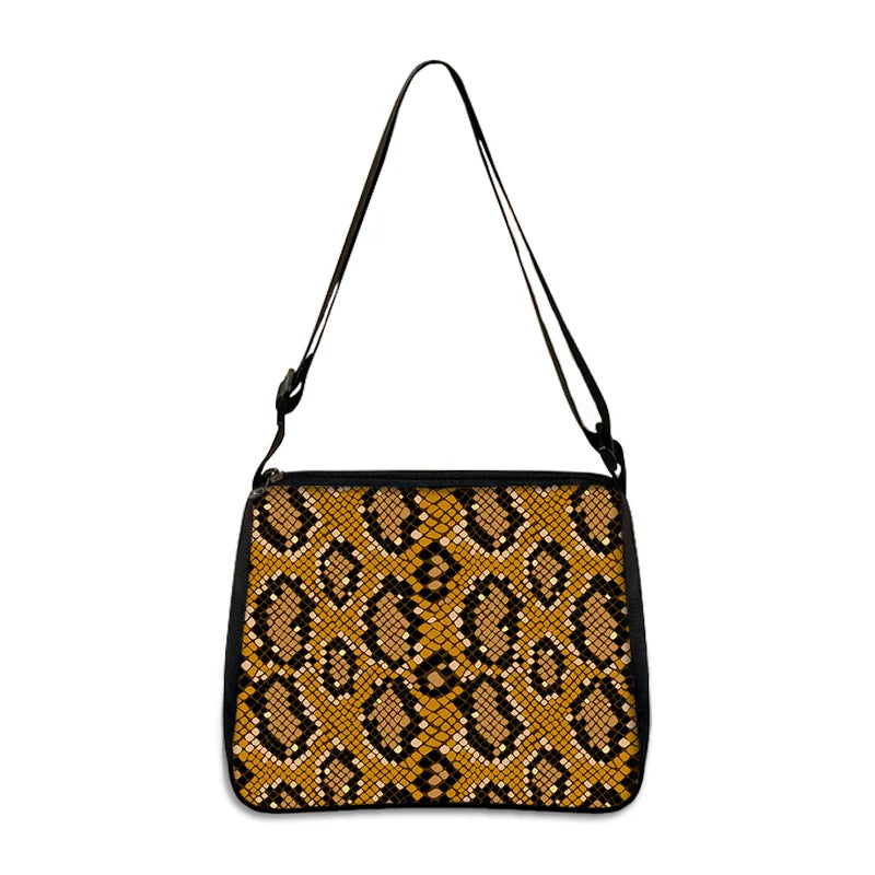 Snake Print Shoulder Bag Snake-Shaped Handbag Messenger Bags Woman
