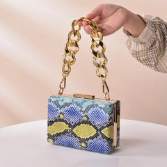 Snake Print Crossbody Handbag Shoulder Bag Unique Elegantes Clutch