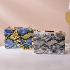 Snake Print Crossbody Handbag Shoulder Bag Unique Elegantes Clutch