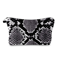 Snakeskin 3D Printing Makeup Bag Cosmetic Organizer Bag Women Storage Bag