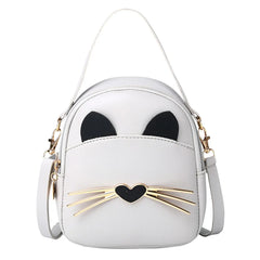 Solid Leather Backpack Shoulder Bag For Men Women