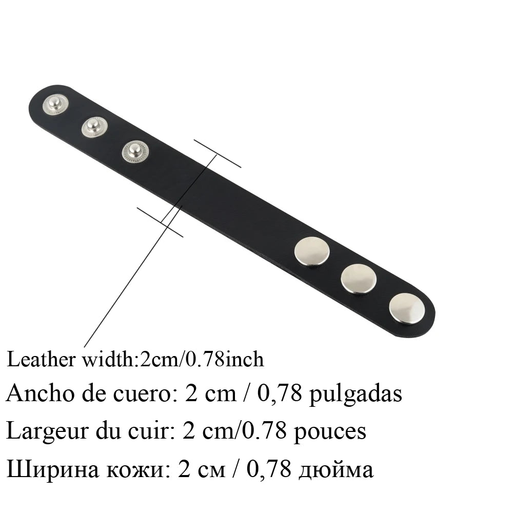 Leather Snap Choker Collar Extender - Necklace Extension Buckles