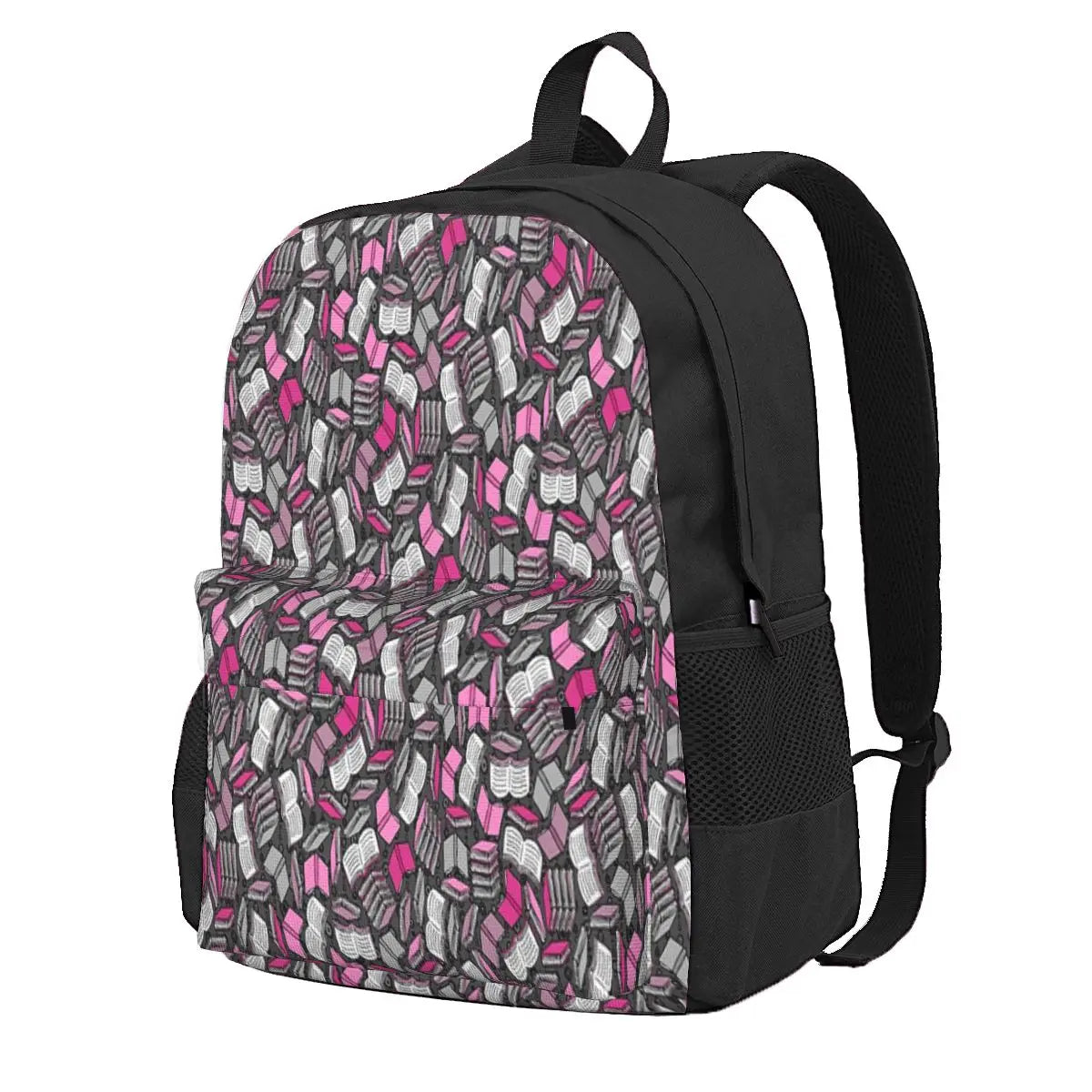 So Many Books Backpacks Men's & Women's School Bags Zipper Close