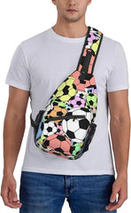 Soccer Balls Chest Bags Crossbody Sling Bag Travel Hiking Backpack