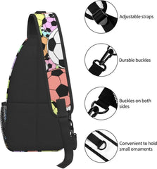 Soccer Balls Chest Bags Crossbody Sling Bag Travel Hiking Backpack