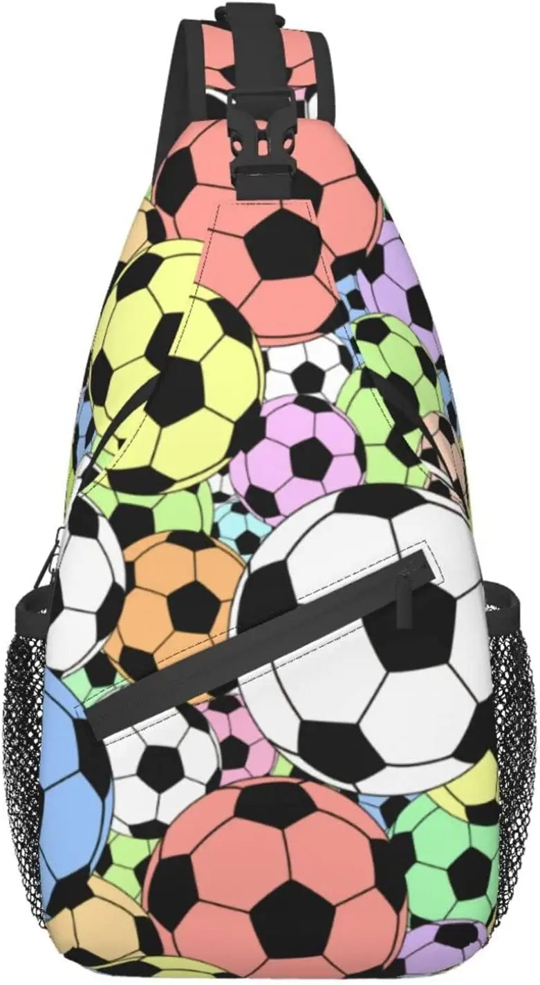Soccer Balls Chest Bags Crossbody Sling Bag Travel Hiking Backpack
