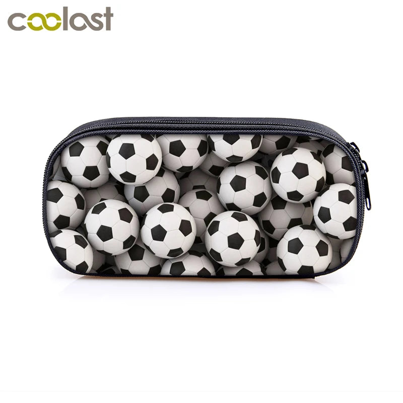 Soccerly Print Cosmetic Cases Pencil Bag Boys School Bags Kids Pencil Box