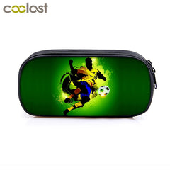 Soccerly Print Cosmetic Cases Pencil Bag Boys School Bags Kids Pencil Box