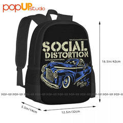 Social Distortion Ride Backpack Large Capacity Vintage Softback Gym Tote Bag