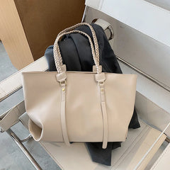 Soft Big Tote Bags For Women Large Capacity A4 Work Female Braiding Shoulder Bag