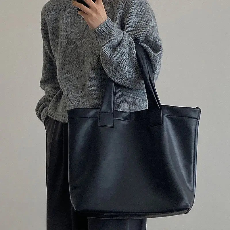 Soft PU Shoulder Bags Women Texture Underarm Totes Large Capacity