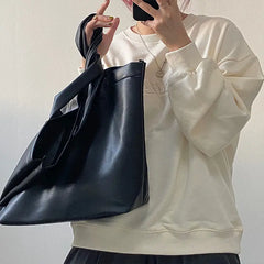 Soft PU Shoulder Bags Women Texture Underarm Totes Large Capacity